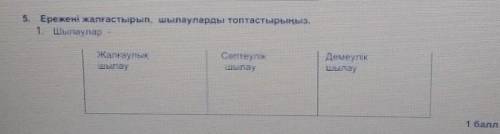 5. Ережені жалғастырып, шылауларды топтастырыңыз.
