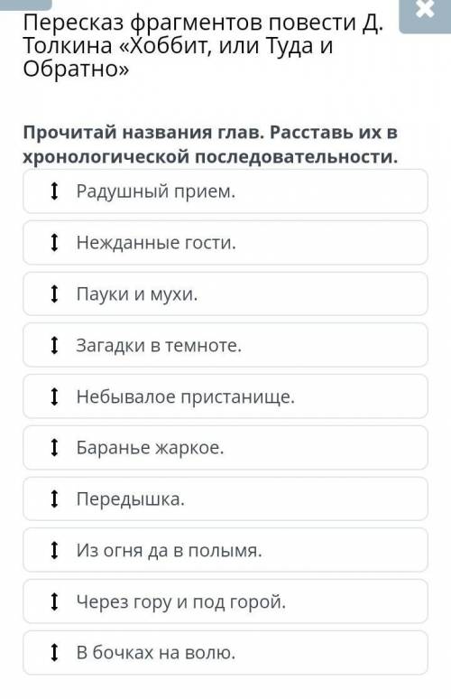 Прочитай названия глав. Расставь их в хронологической последовательности. помагите дам карону 
