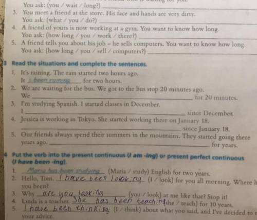Read the situations and complete the sentences