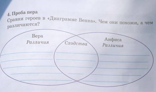 4.Проба пера Сравни героев в Диаграмме Верна .Чем они похожи,а чем различаются?