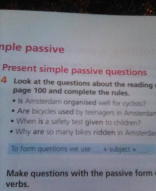 Look at the question about the reading on page 100 and complete the rules 