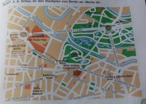 2. Beschreibe den Weg. Benutze den Stadtplan von Berlin. Schreib in dein Heft auf. ,вот фотка карты