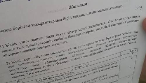 Томенде берлген такырыптардын бырын тандап шагын макала жазыныз 