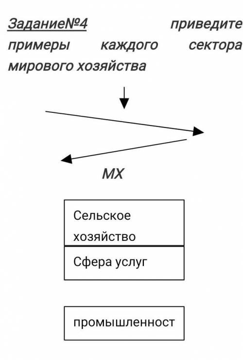 Приведите примеры каждого сектора мирового хозяйства