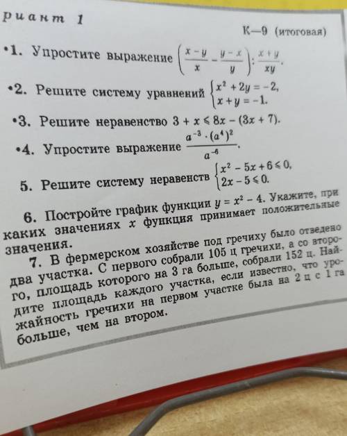 контра по алгебре итоговая