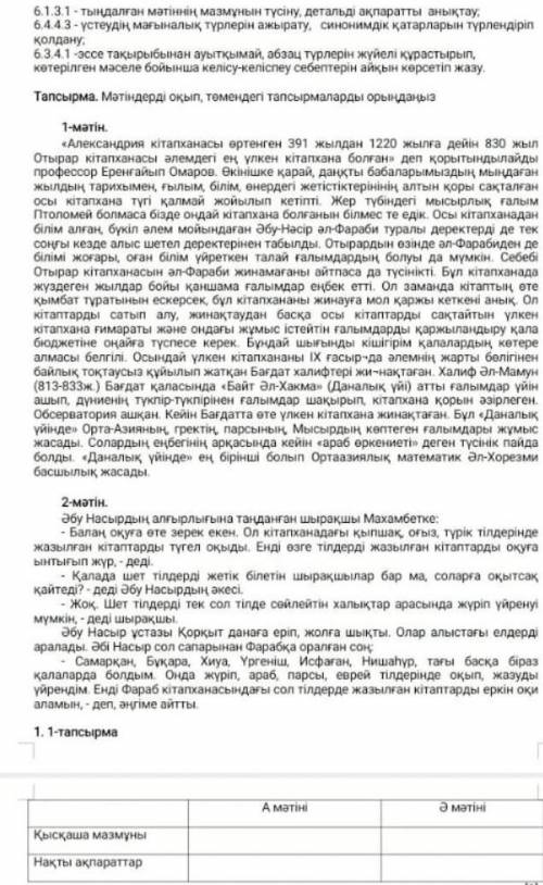 Қазақ тілі 6 сынып 4 тоқсан 
