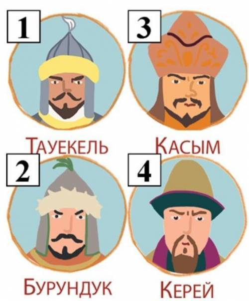 Равильно расставь ханов, по времени их правления. (по порядку) * 1,2,3,44,2,3,14,2,1,34,3,1,2