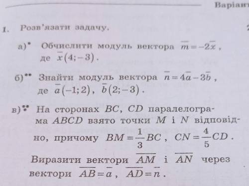 кр геометрія тема:Множення вектора на число Скалярний добуток векторів