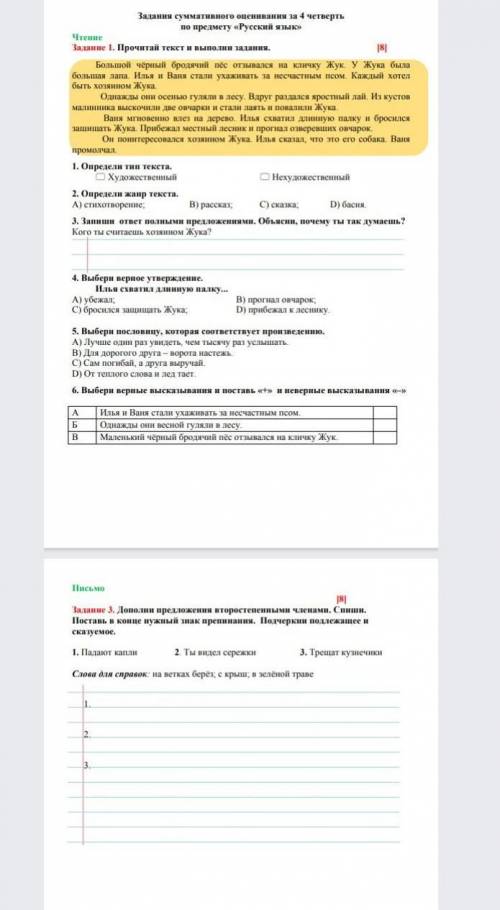 я не могу сделать соч по русскому не могу всё надо 