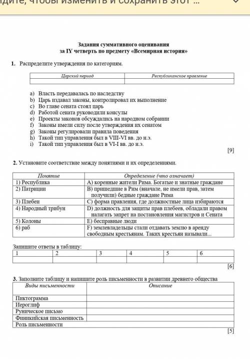 Сумотивное оценивание за 4 четверть по предмету всемирнаяя история