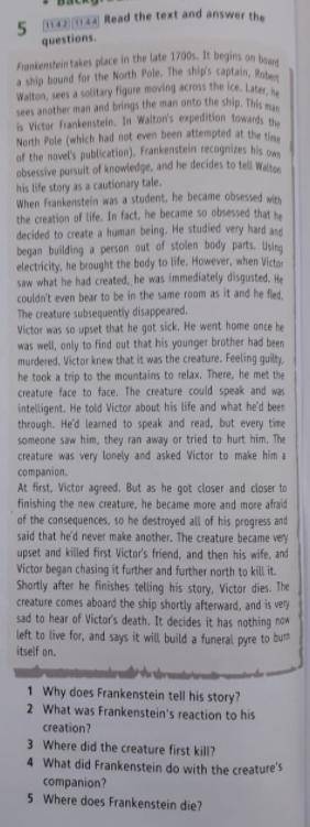 Прочитать текст и ответить на вопросы