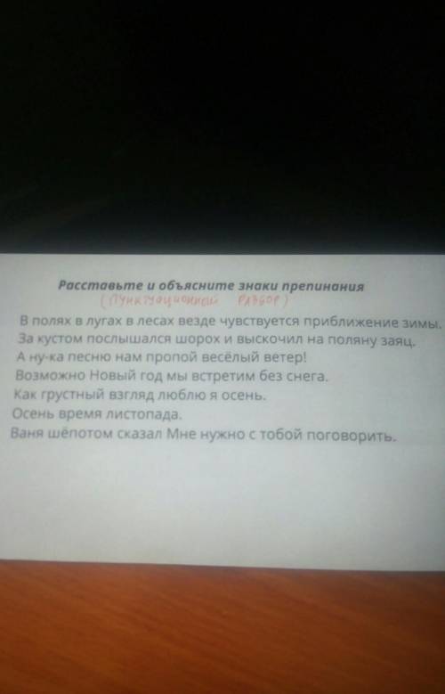 Сделайте пунктуационный разбор и поставьте знаки препинания