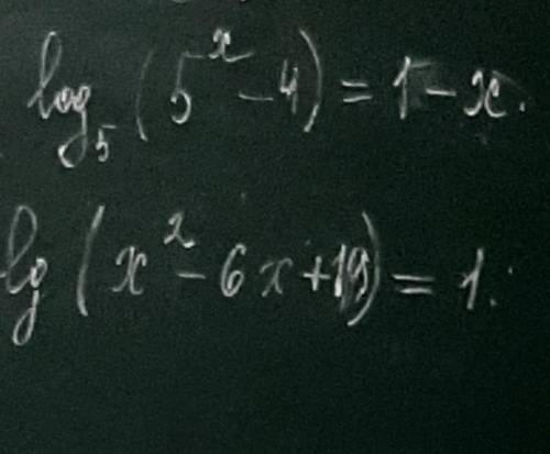 Lg(x^2-6x+19)=1;lg5(5^x-4)=1-x. решить