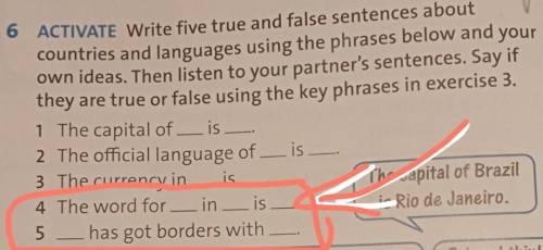 Task 6 Page 204.The word for __ in __ is __. 5.__ has got borders with__.
