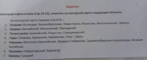 На контурной карте Евразии