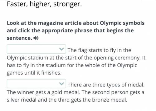 Онлайн мектеп задание, Look at the magazine article about Olympic symbols and click the appropriate