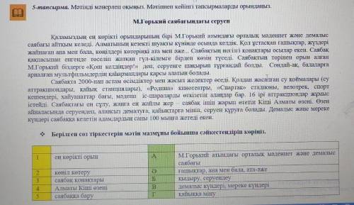 1-тапсырма. №18 сұхбатты мұқият тыңдаңыз. Мәтін бойынша тапсырманы орындаңыз. Тыңдалған сұхбат бой
