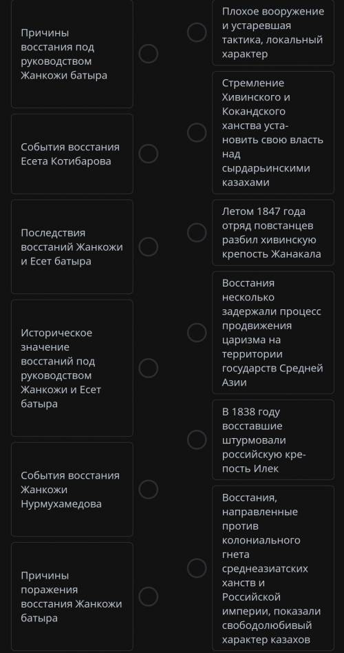 ЗАДАНИЕ №2 ТЕКСТ ЗАДАНИЯ Установите соответствие между историческими событиями и их описанием:Количе