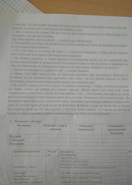1. Прочитайте отрывок из поэмы Н. В. Гоголя «Мертвые души». Определите его тематику и проблематику.